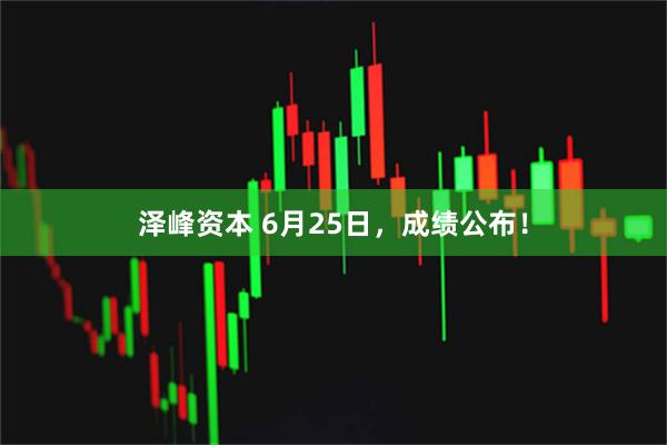 泽峰资本 6月25日，成绩公布！
